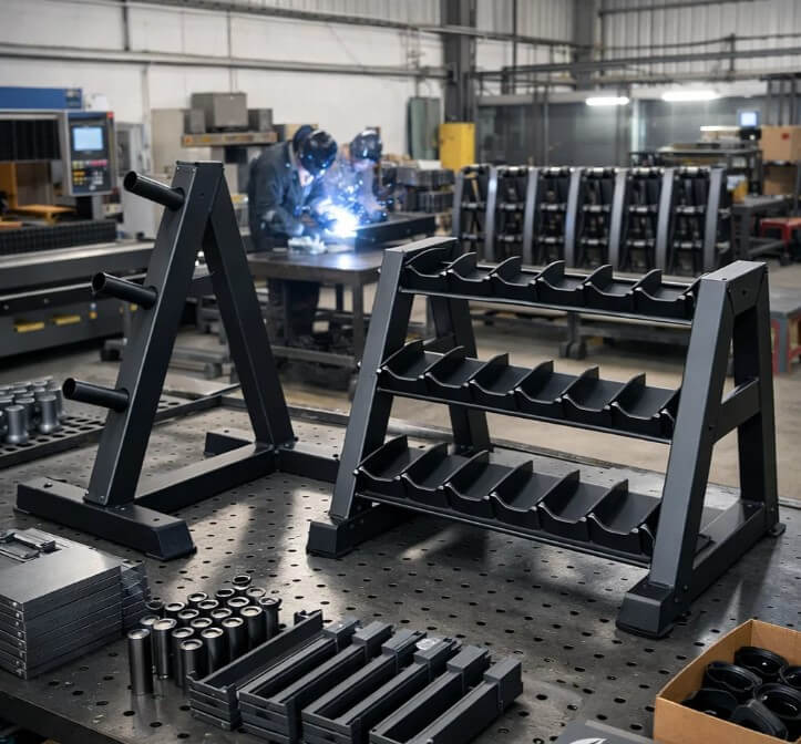 Fabricación de racks para discos y mancuernas