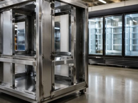 chasis metálico inoxidable para mueble frigorífico fabricado a medida